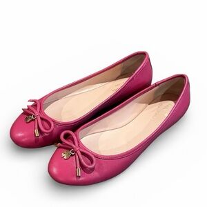 Kate Spade New York Willa Ballet Flats Pink Nappa Leather Bow - Size 6